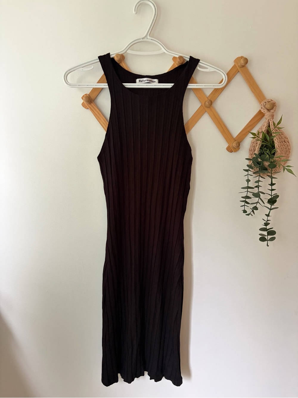 Reformation Black Mel Ribbed Knit Bodycon Mini Dress - Picture 5 of 9